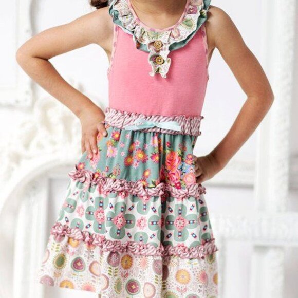 Matilda Jane Other - MATILDA JANE Sz 4 On the Cape Dress Pink Ruffles Summer Sundress Girls Patchwork